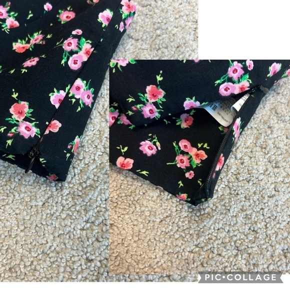 Zara black pink flower floral print spaghetti strap bustier corset crop top XS - Picture 7 of 13